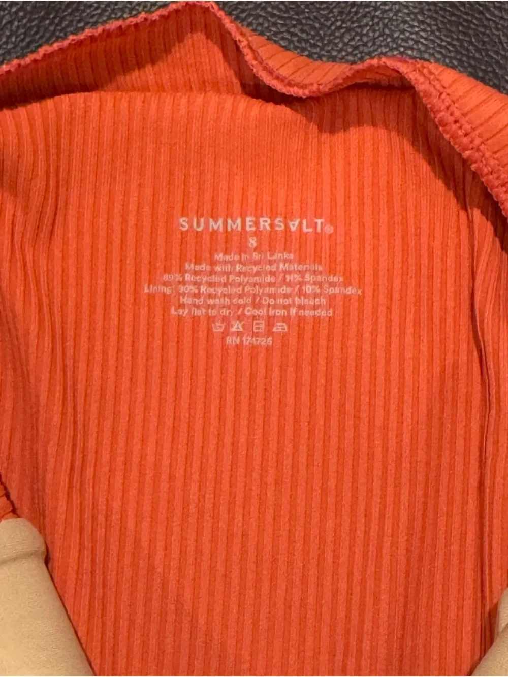 Summersalt Ribbed Backflip in Spiced Coral - NWOT